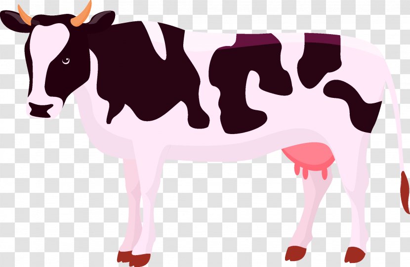 Dairy Cattle Calf Illustration - Fictional Character - Cow Transparent PNG