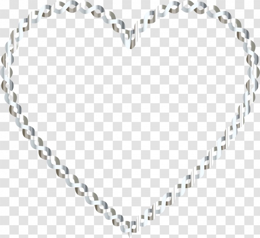Heart Black And White Clip Art - Jewelry Making - Chain Cliparts Transparent PNG