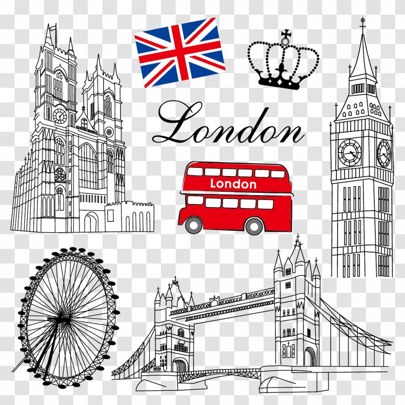 London Eye Euclidean Vector Shutterstock - Big Ben - Retro Illustration Transparent PNG