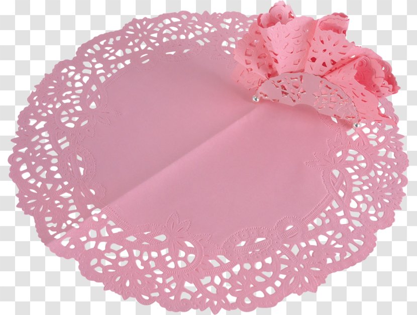 Doily Tablecloth Place Mats Pink - Material - PINK LACE Transparent PNG