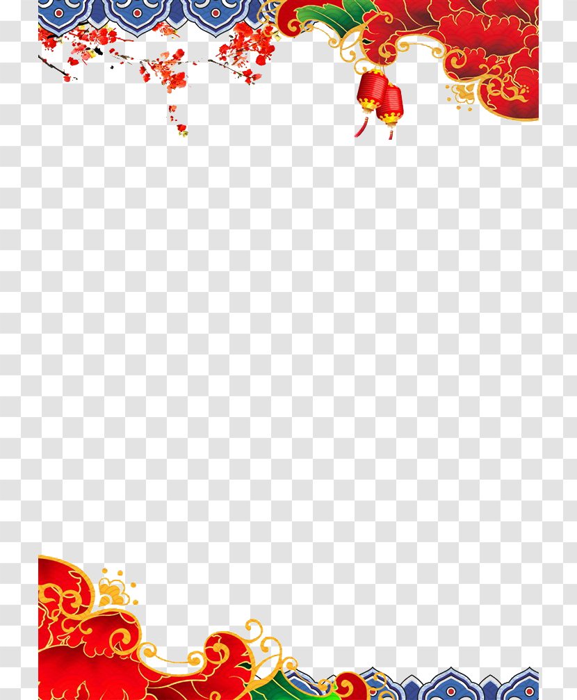 Chinese New Year Years Day Eve - Petal - Wind Vector Border Transparent PNG