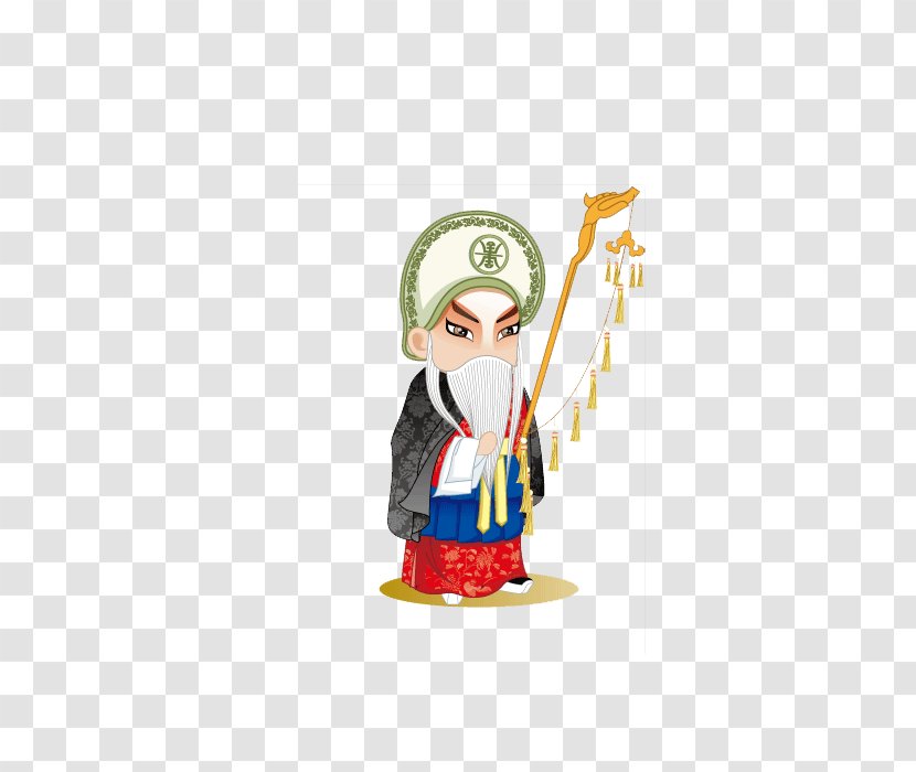 Peking Opera Cartoon Q-version - Flightless Bird - White Beard Grandfather Transparent PNG