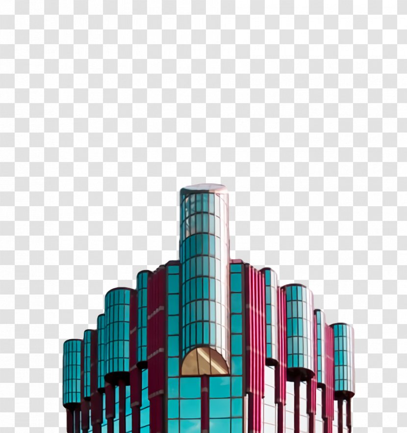 Skyscraper Turquoise Human Settlement Tower Block Architecture - City - Skyline Transparent PNG
