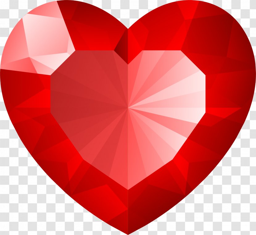 Heart Gemstone Color Clip Art - Emoticon - Ruby Transparent PNG