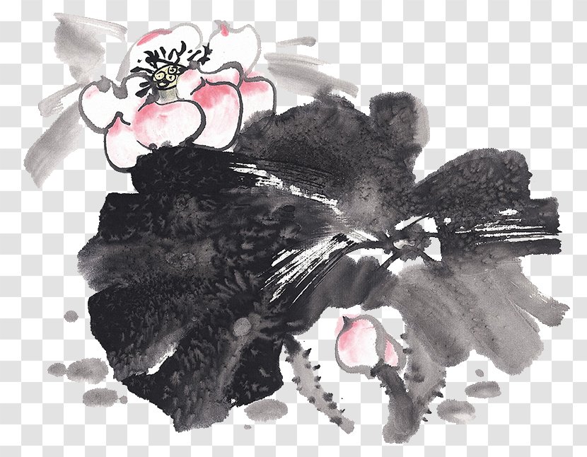 Ink Wash Painting Nelumbo Nucifera Bird-and-flower U611bu84eeu8aaa Chinese - Lotus Transparent PNG