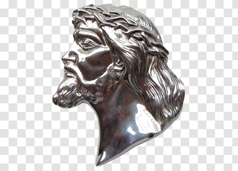 Divinity Bronze Sculpture Face Silver - Cementery Transparent PNG