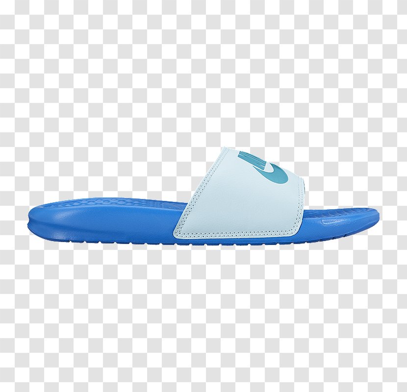 Sandal Nike Benassi Women's Slide Slipper Shoe Blue Glacier - Colorful Tennis Shoes For Women Transparent PNG