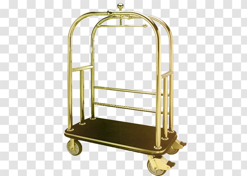 Brass Bellhop Cart Transport Hotel - Luggage Carts Transparent PNG