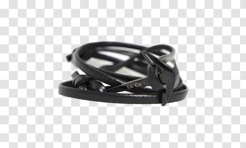 Clothing Accessories Bracelet Leather Silver - Black Anchor Transparent PNG