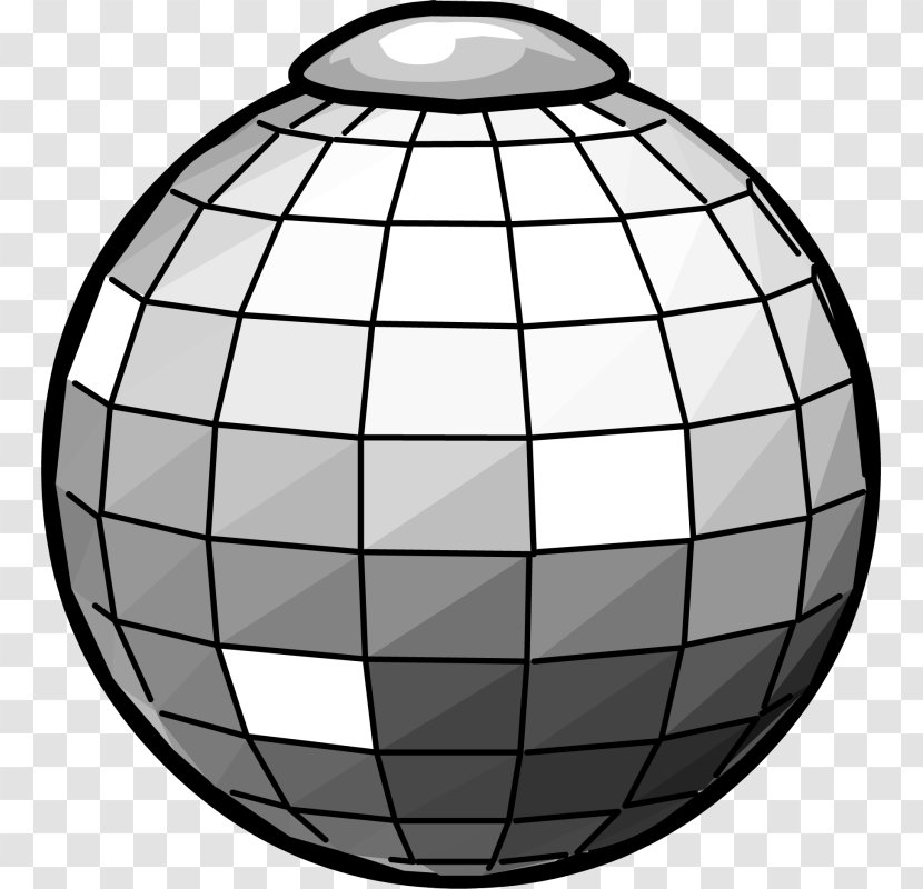 Club Penguin Disco Balls Clip Art Nightclub Image - Black And White - Mirror Ball Transparent PNG