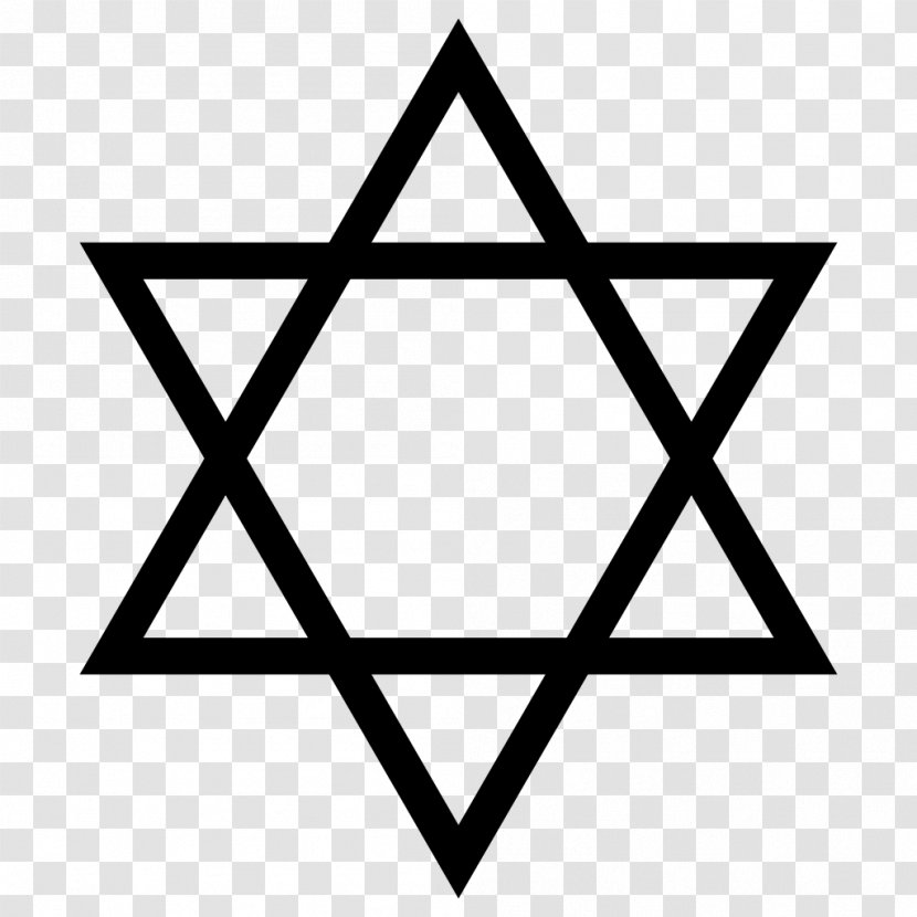 Star Of David Jewish Symbolism Judaism - Black And White Transparent PNG