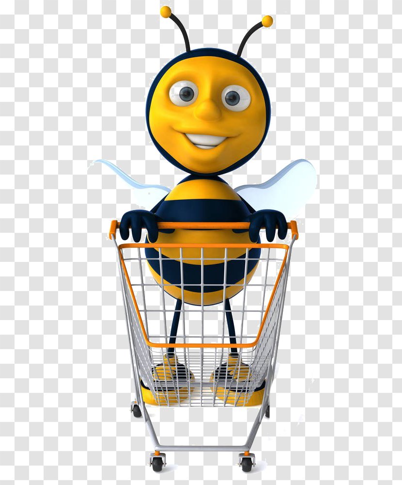 Bee Pollen Worker Illustration - Photography - Cartoon Bees Cart Material Transparent PNG