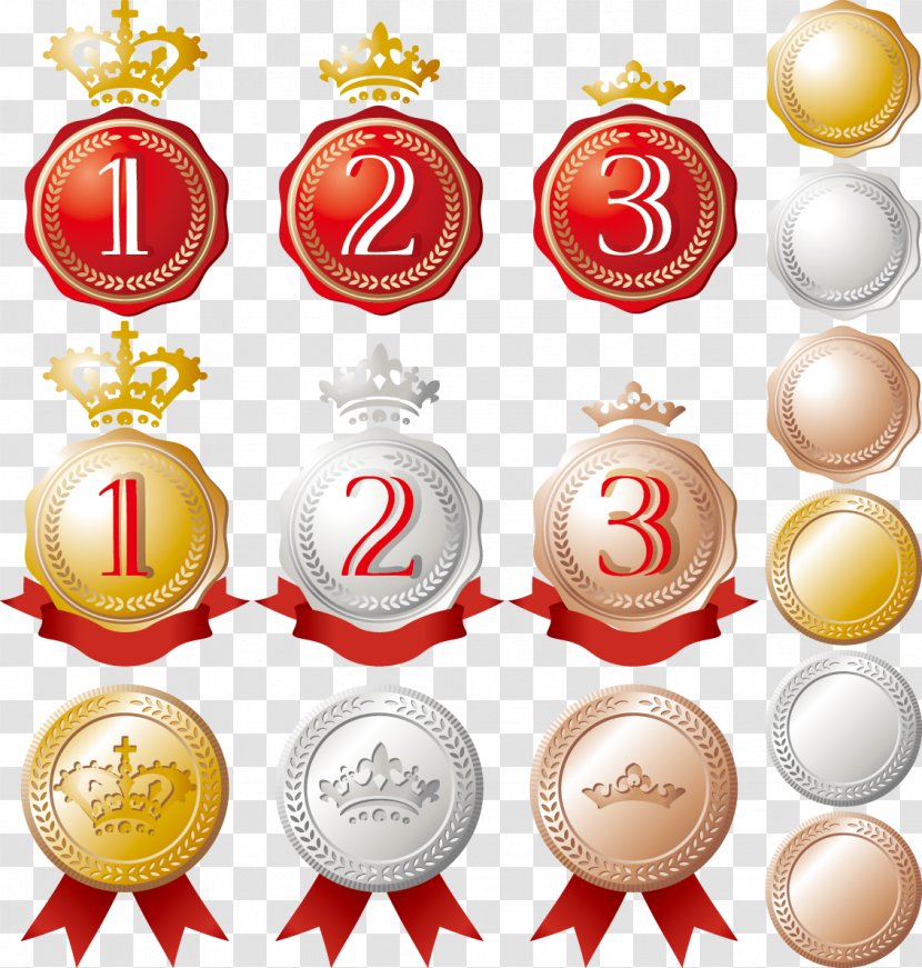 Silver Medal Gold Bronze - Christmas Ornament - Yellow Medals Transparent PNG