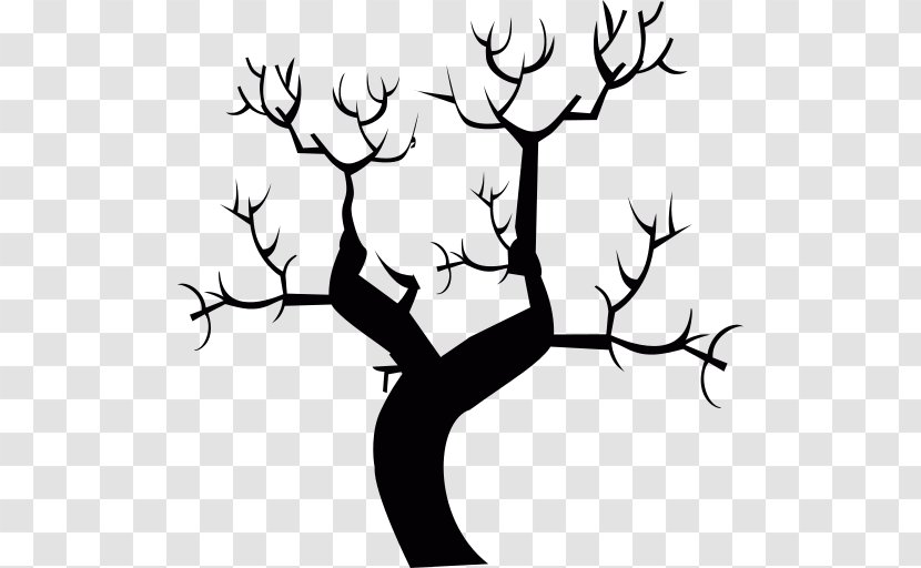 Illustration Tree - Monochrome - Drawing Leaves Falling Transparent PNG