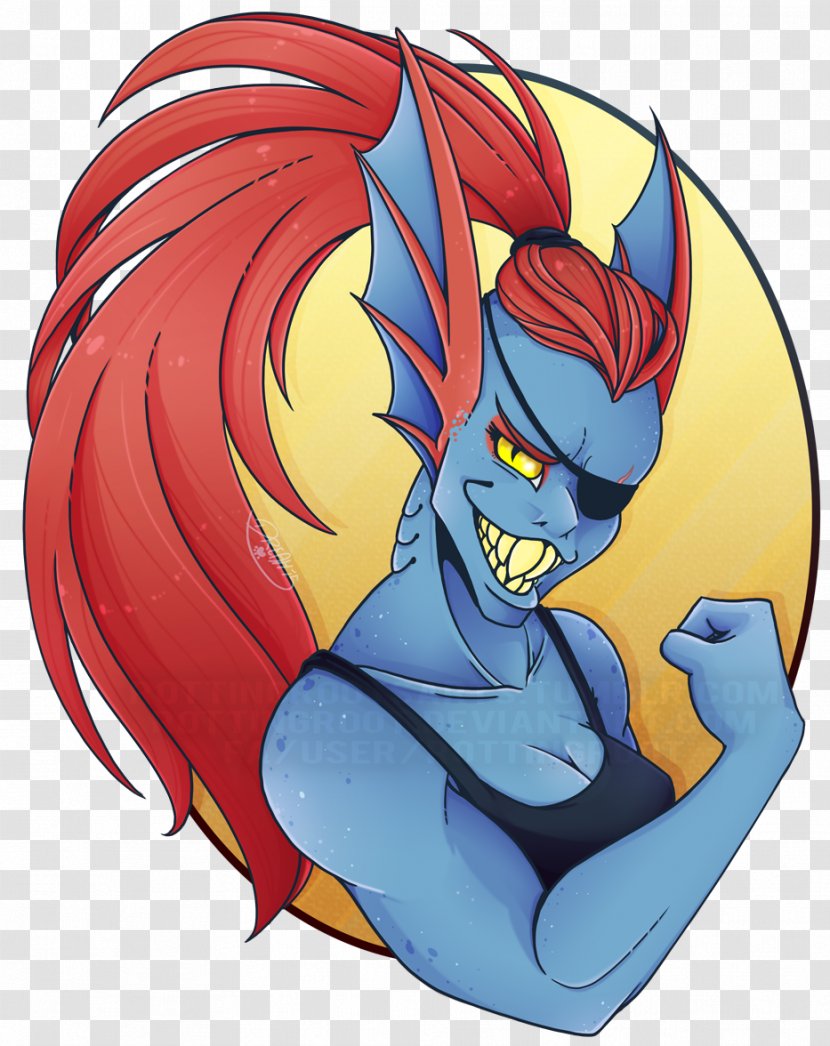 Big Bad Fish Fan Art Artist - Watercolor - Undyne Transparent PNG