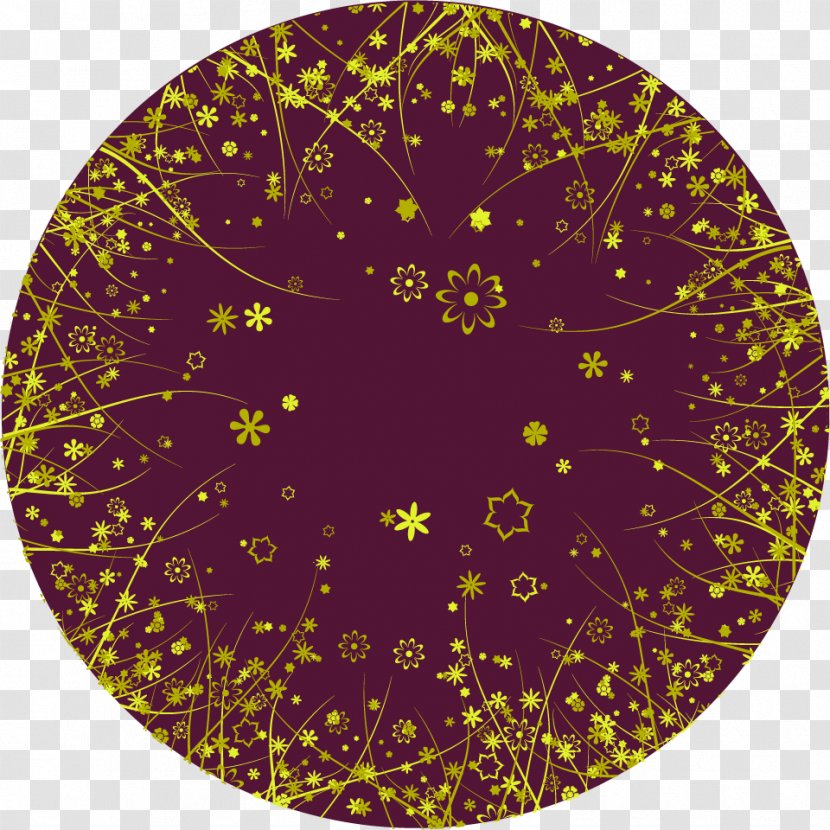 Circle Computer File - Symmetry - Vector Painted Golden Flowers Transparent PNG