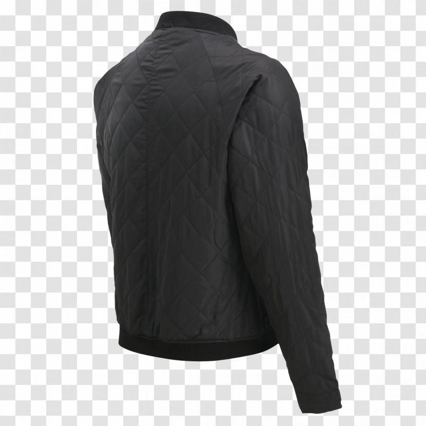 Leather Jacket Sleeve Neck - Black M - Quilted Transparent PNG
