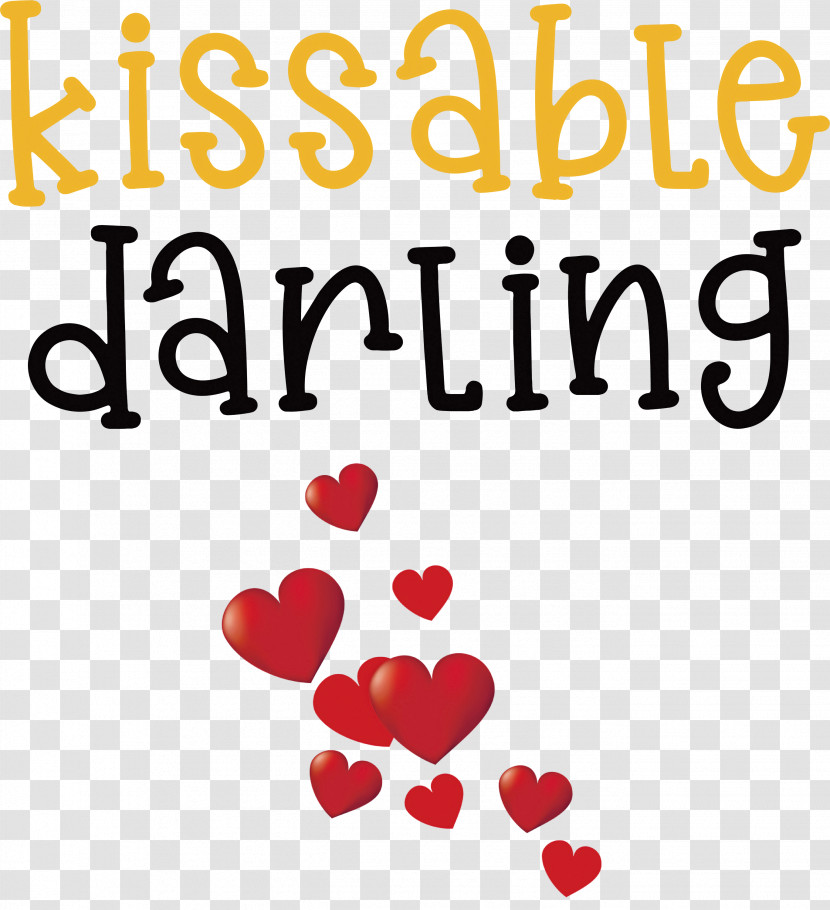 Kissable Darling Valentines Day Valentines Day Quote Transparent PNG