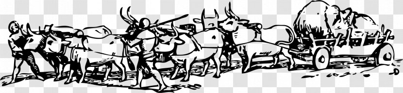 Ox Cattle Bullock Cart - Wagon Transparent PNG