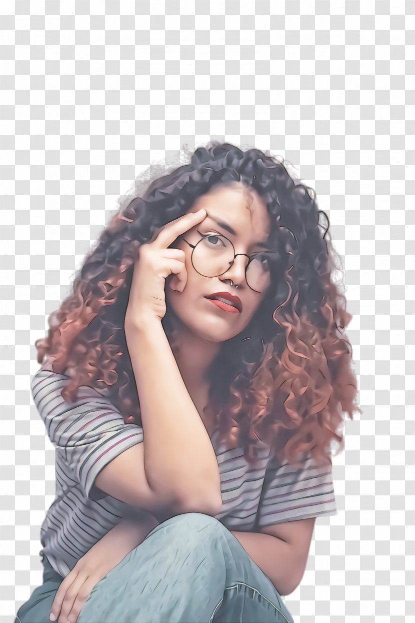 Glasses - Human - Long Hair Transparent PNG