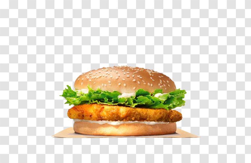 Whopper Chicken Sandwich Hamburger Crispy Fried Burger King Specialty Sandwiches - Junk Food Transparent PNG