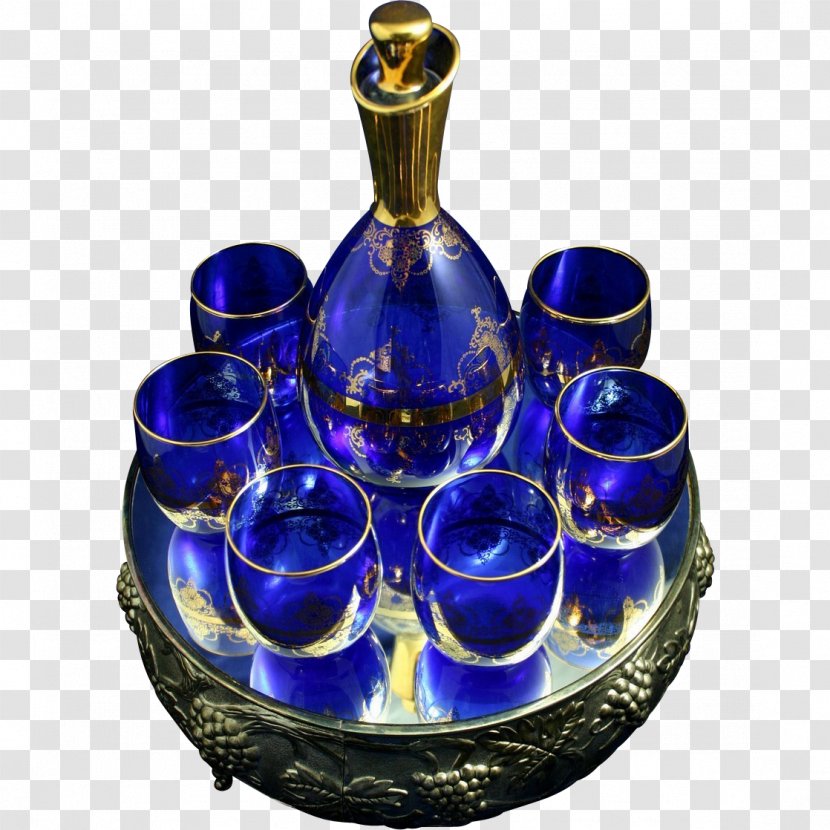 Cobalt Blue Venetian Glass Decanter Murano - Bristol Transparent PNG