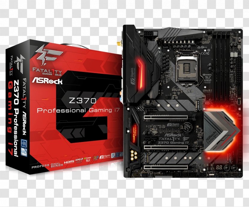 Intel ASROCK ASRock Fatal1ty Z370 Professional Gaming I7 Motherboard LGA 1151 - Electronics - CPU Socket Transparent PNG