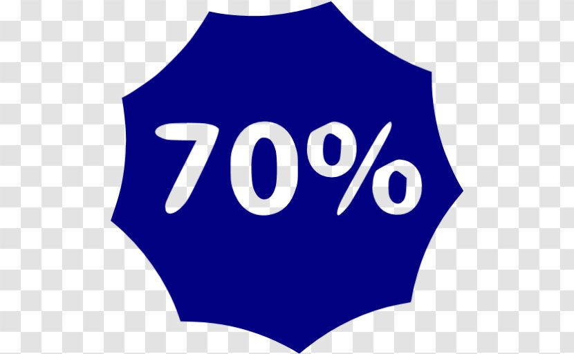 Percentage Symbol Clip Art - Electric Blue - 70 Percent Transparent PNG