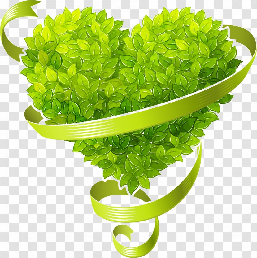 Heart Ecology - Green Leaves Transparent PNG