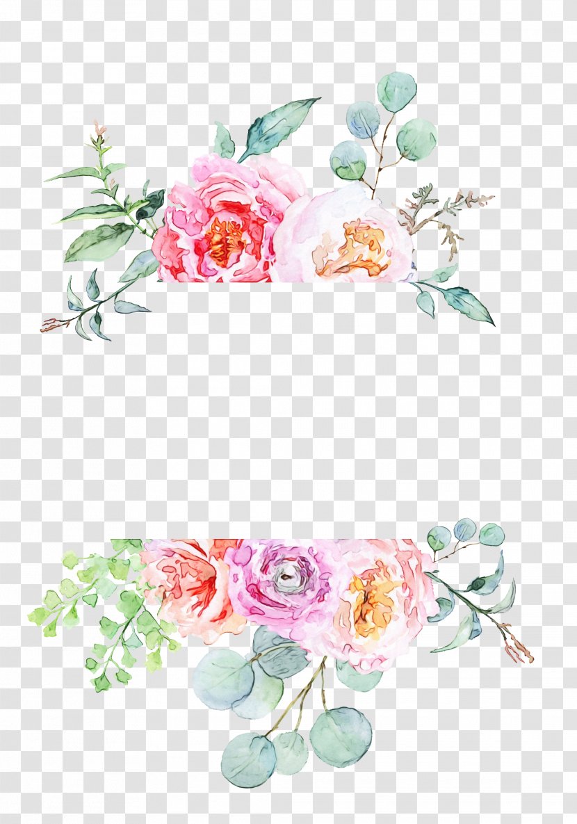 Watercolor Wreath Flower - Garden Roses - Rose Order Wildflower Transparent PNG