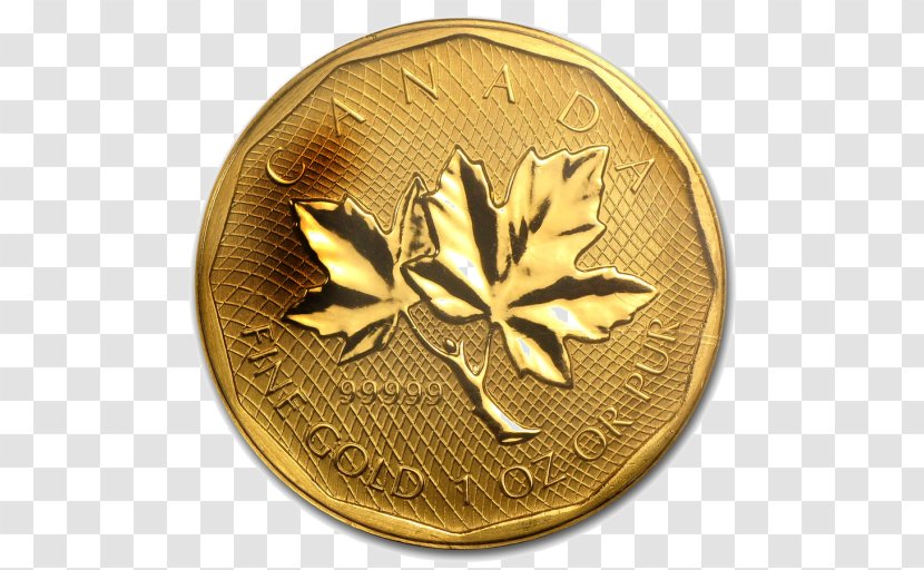 Gold Coin Canadian Maple Leaf Royal Mint - Shopping Cart Transparent PNG