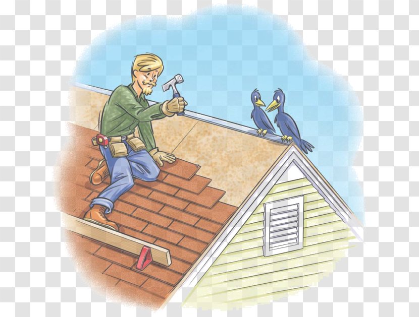 Roof Roofer Cartoon Construction Worker Bricklayer - Building Insulation - Tradesman Transparent PNG
