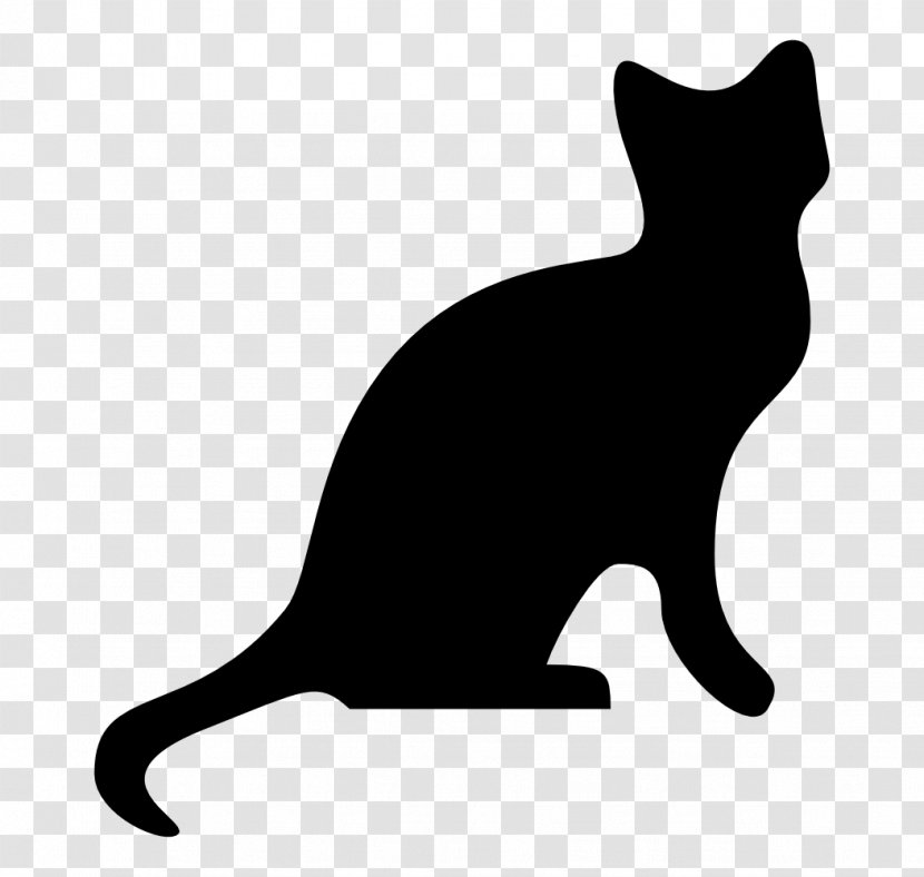 Black Cat Silhouette Clip Art - Small To Medium Sized Cats Transparent PNG