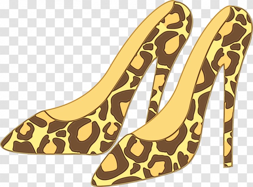 Footwear Yellow Shoe High Heels Beige - Wet Ink - Court Ballet Flat Transparent PNG