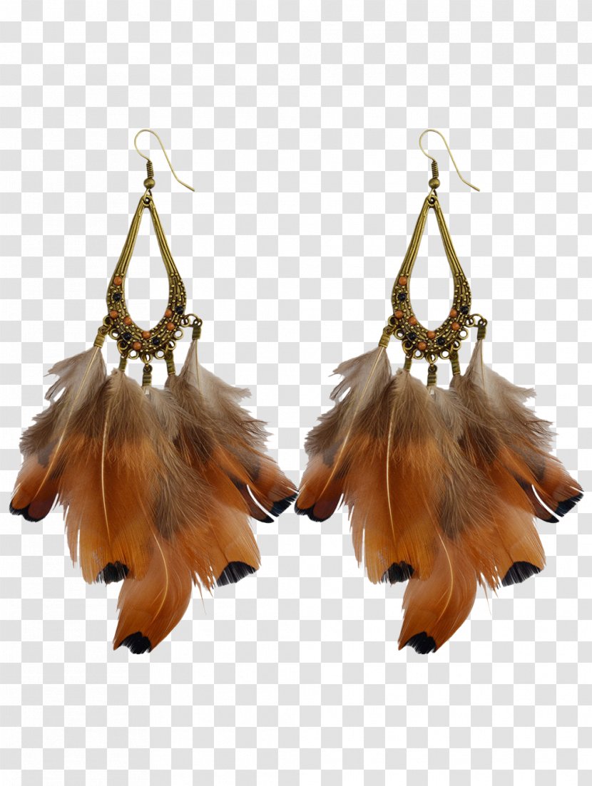 Earring Jewellery Feather Clothing Accessories Pearl - Orange - Earrings Transparent PNG