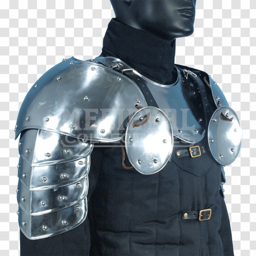 Plate Armour Body Armor Pauldron Components Of Medieval - Neck Transparent PNG