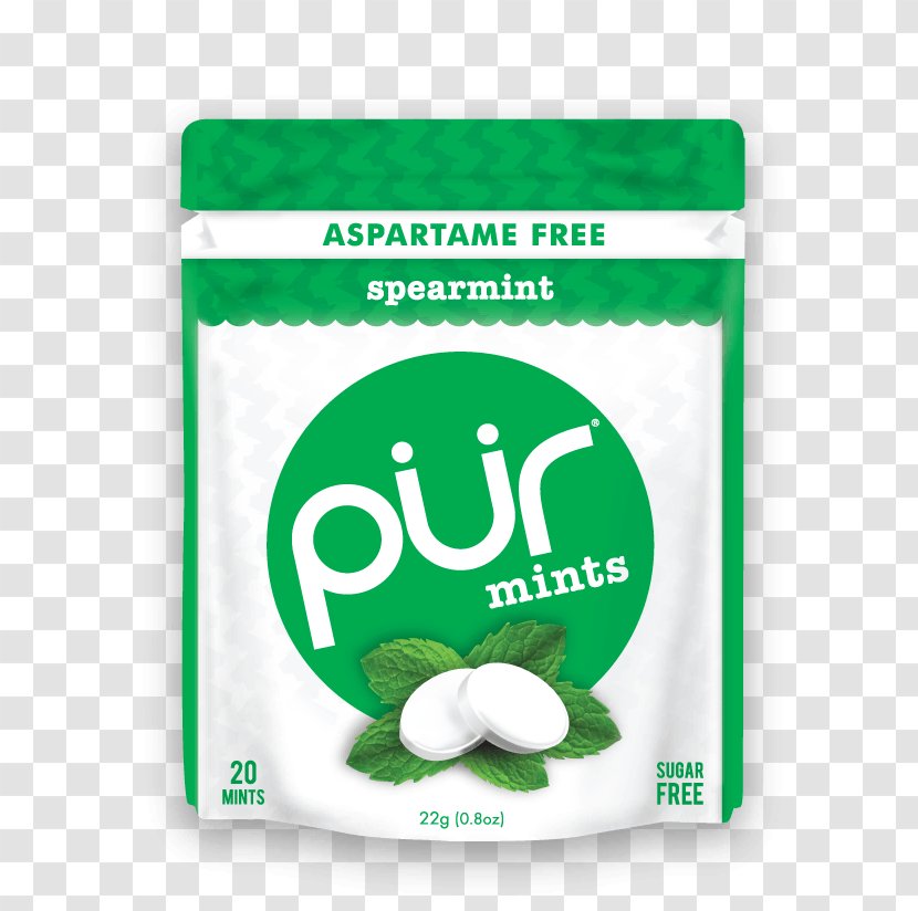 Chewing Gum Mentha Spicata PÜR Mint Flavor - Sugar Substitute Transparent PNG