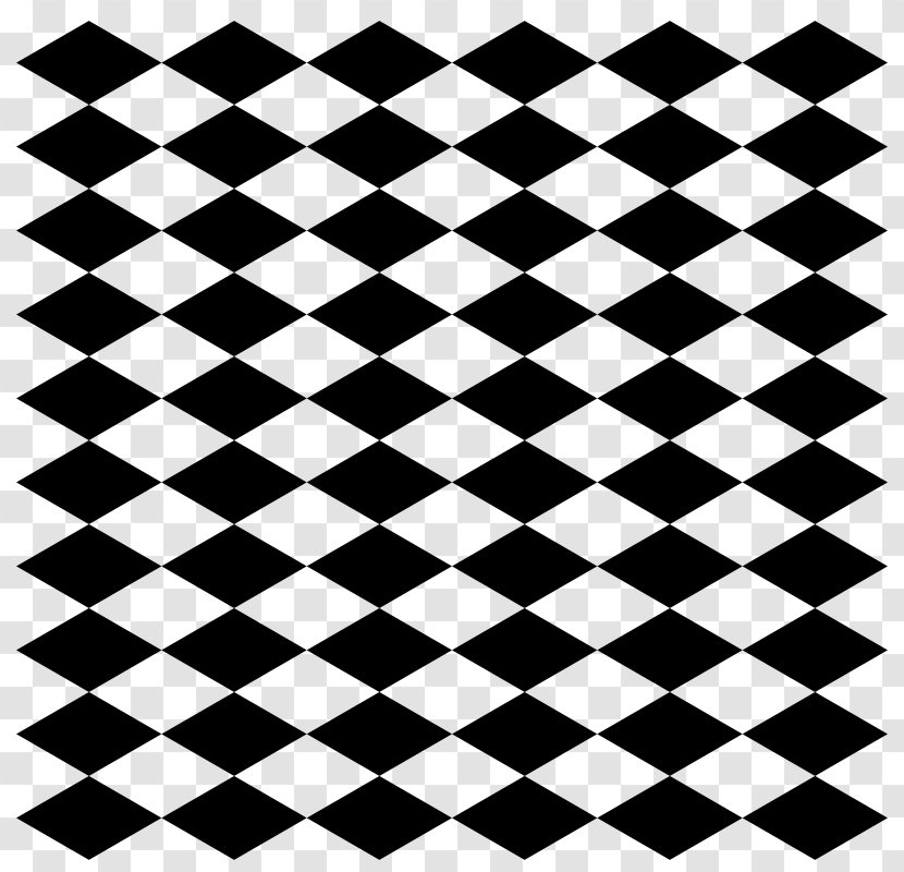 Diamond Color Chessboard Clip Art - Black And White - Hexagon Border Transparent PNG