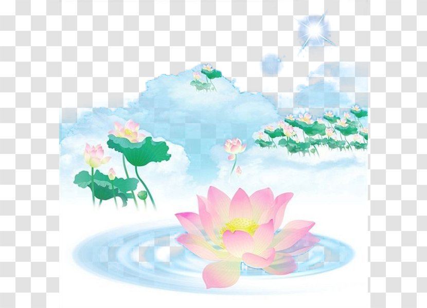 China Falun Gong Nelumbo Nucifera Wallpaper - Water - Hand-painted Lotus Transparent PNG