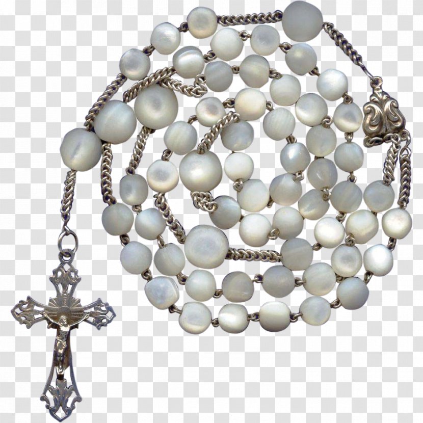 Pearl Rosary Bead Necklace Transparent PNG