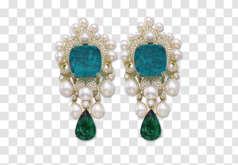 Pearl Earring Jewellery Turquoise Emerald - Gemstone Transparent PNG