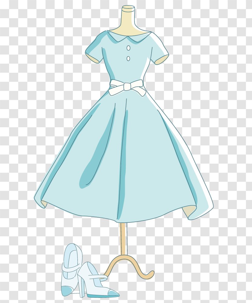 Gown High-heeled Footwear Skirt - Aqua - Princess Dress And High Heels Transparent PNG