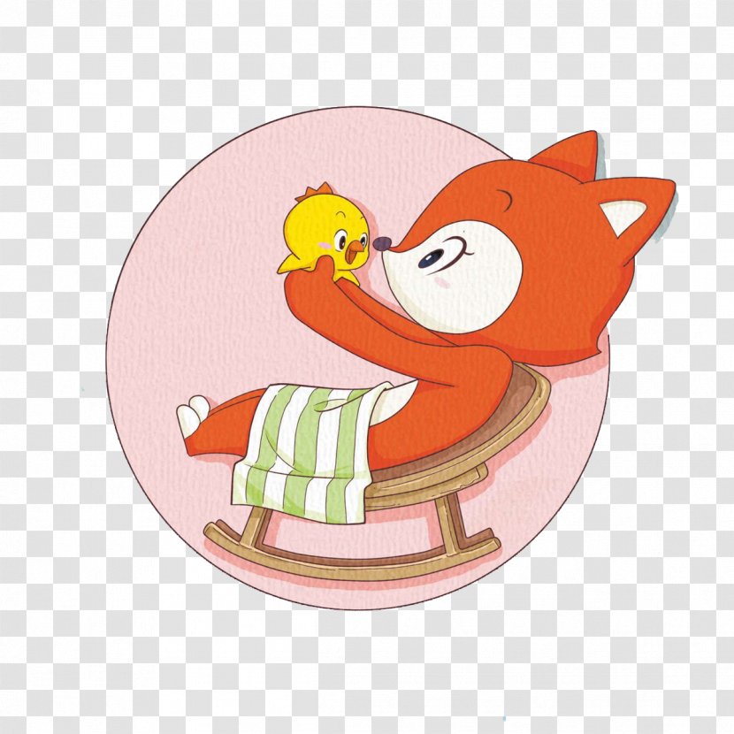 Cartoon Fox Clip Art - Water Bird - Pink Round Transparent PNG