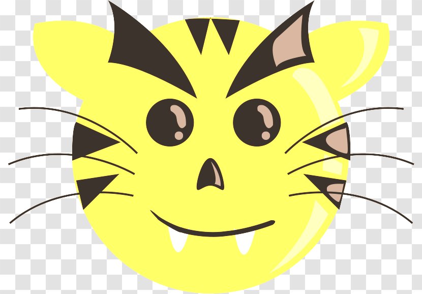 Yellow Cartoon White Facial Expression Clip Art - Eye Smile Transparent PNG