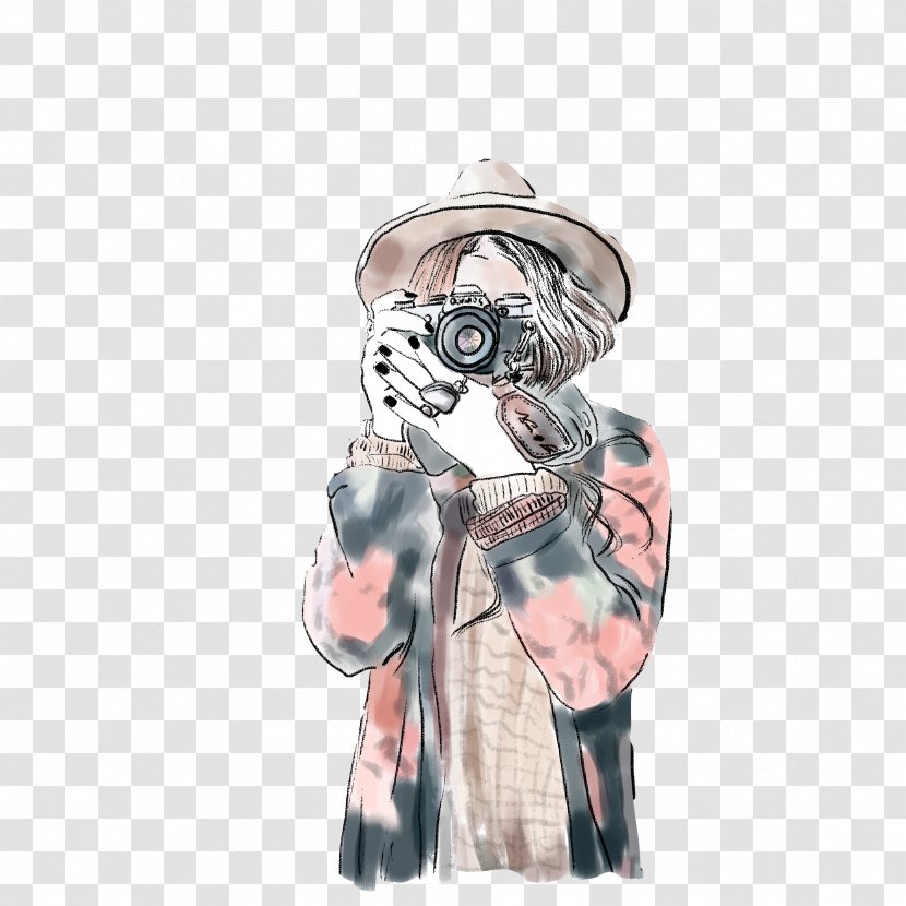 Camera Photography Drawing Illustration - Lens - Holding The Transparent PNG