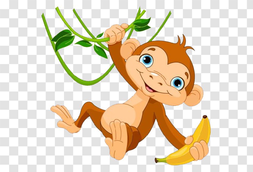 Baby Monkeys The Evil Monkey Clip Art - Mammal - Cartoon Get Banana Transparent PNG