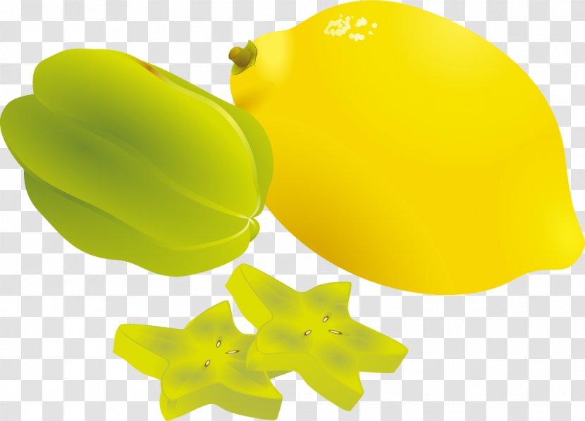Lemon Fruit Salad Carambola - Vector Material Transparent PNG
