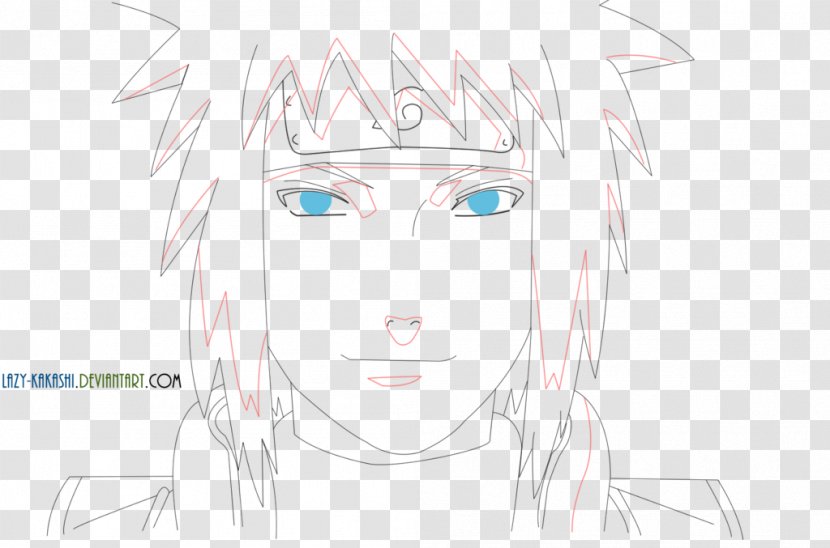 Eyebrow Line Art Forehead Sketch - Heart - Lineart Naruto Transparent PNG