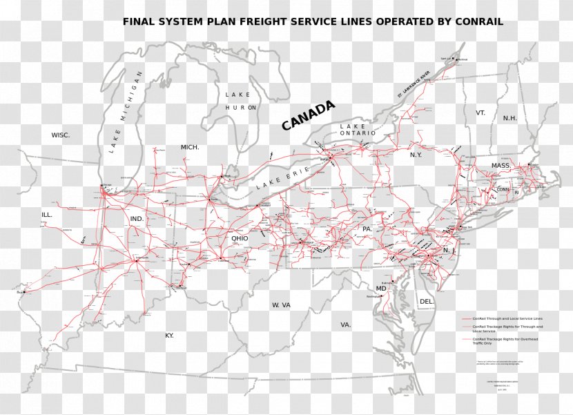 Map Rail Transport United States Conrail - Wikimedia Commons Transparent PNG