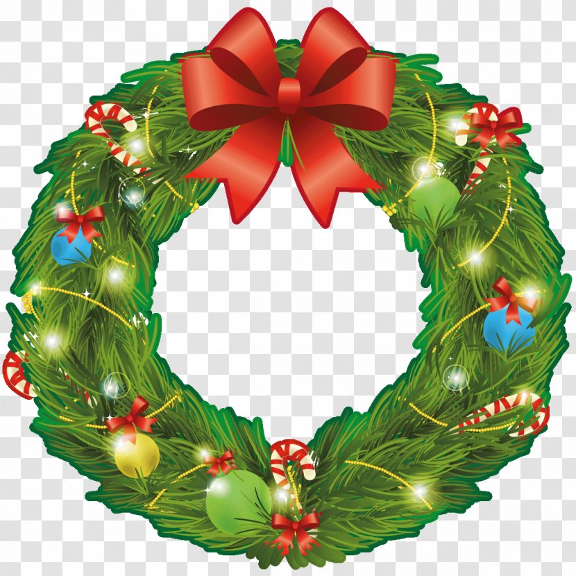 Garland Christmas Wreath Crown Clip Art - Lights Transparent PNG